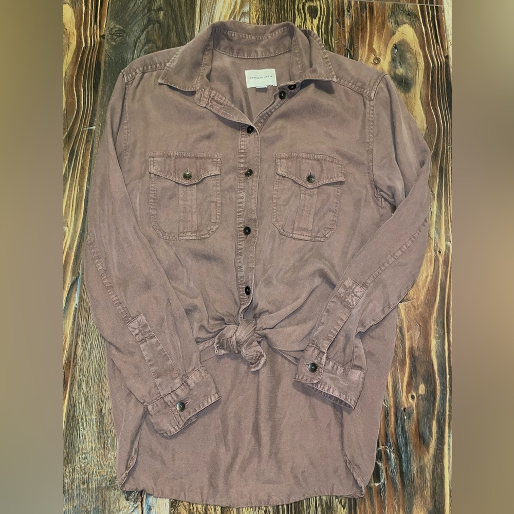 american eagle button up